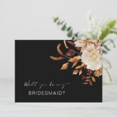Elegant Black wil dat je mijn Bridesmaid-voorstel  Kaart (Staand voorkant)