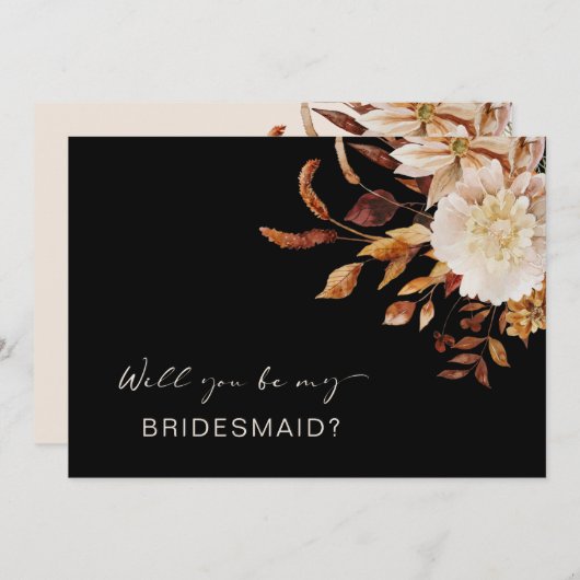 Elegant Black wil dat je mijn Bridesmaid-voorstel  Kaart (Voorkant / Achterkant)