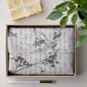 Elegant Black Wildflower Silhouettes Script Kraft Tissuepapier (Geschenk)