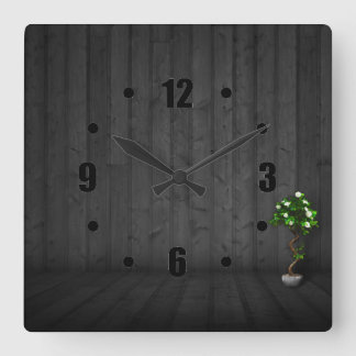 Elegant Black Wood Design Square Wall Klocks Vierkante Klok
