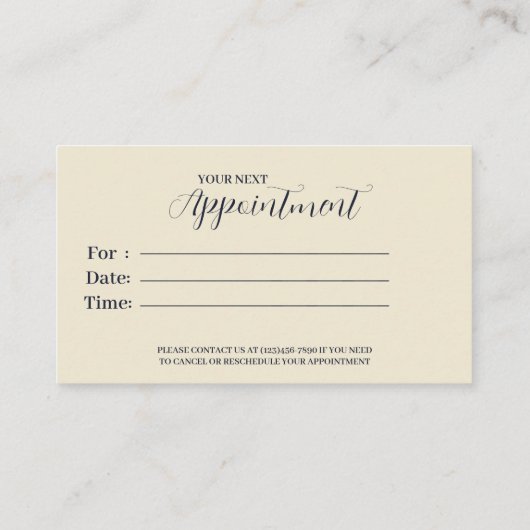 Elegant Black & Yellow Back&Front Appointkaart Afsprakenkaartje (Achterkant)