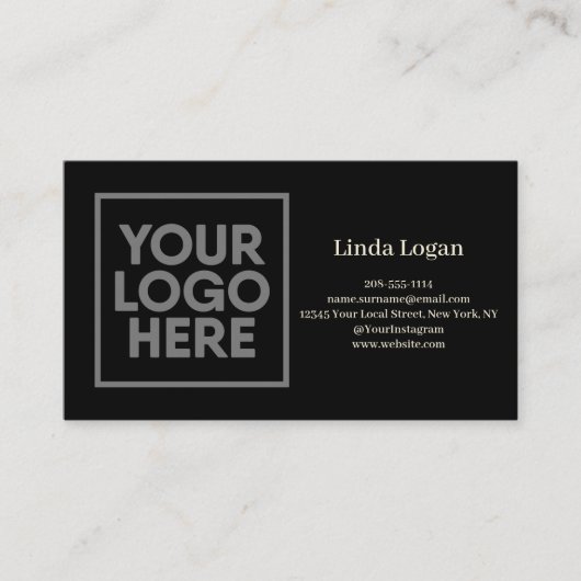 Elegant Black & Yellow Back&Front Appointkaart Afsprakenkaartje (Voorkant)