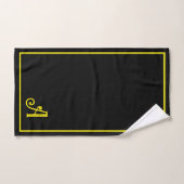 Elegant  black &yellow Monogram   Bad Handdoek (Handdoek)