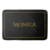 Elegant black &yellow monogram name Bath Mat (Voorkant)