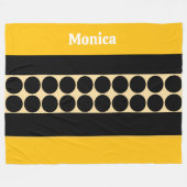 Elegant black   &  yellowpolka dots monogram name fleece deken (Voorkant (Horizontaal))