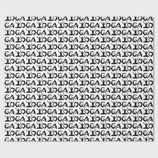 Elegant Black Yoga Silhouettes Cadeaupapier (Vlak)