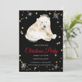 Elegant BlackPolar Beer, Lijst Kerst Kaart (Staand voorkant)