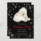 Elegant BlackPolar Beer, Lijst Kerst Kaart (Voorkant / Achterkant)