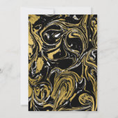 Elegant BlacMarsala Gold Marble Wedding-uitnodigin Aankondiging (Achterkant)