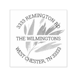 Elegant blad artistiek rond retouradres  zelfinktende stempel