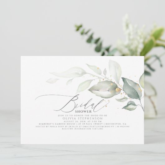 Elegant blad groen Elegant Vrijgezellenfeest Kaart (Staand voorkant)