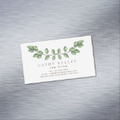 Elegant blad groen elke beroep magnetisch visitekaartje (Voorbeeld)