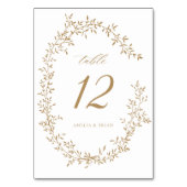 Elegant blad krans botanische gouden bruiloft kaart (Voorkant)