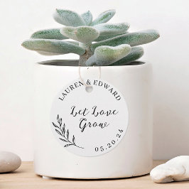 Elegant Blad Let Love Grow Trouwdag Bedankjes Labels