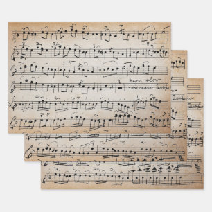 Elegant  blad Muzieknoten Kraft Inpakpapier Vel