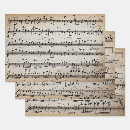Elegant  blad Muzieknoten Kraft Inpakpapier Vel (Set)