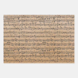 Elegant blad Muzieknoten Kraft Inpakpapier Vel