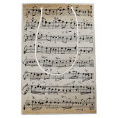 Elegant  blad Muzieknoten Kraft Medium Cadeauzakje (Voorkant)