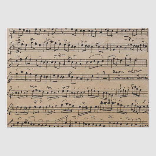Elegant  blad Muzieknoten Kraft Tissuepapier (Voorkant)