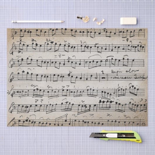 Elegant  blad Muzieknoten Kraft Tissuepapier (Craft)