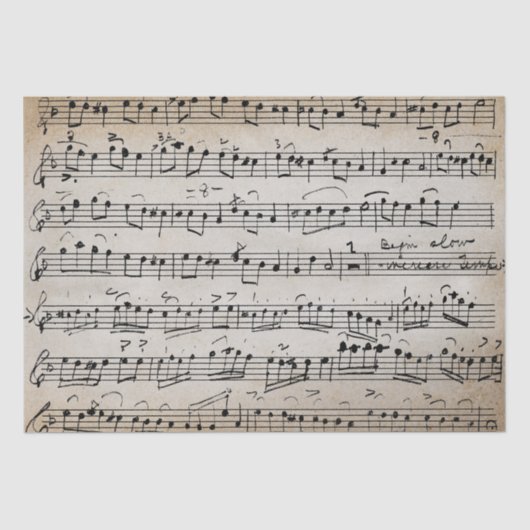 Elegant  blad Muzieknoten Kraft Tissuepapier (Voorkant)