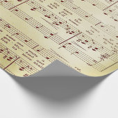 Elegant  blad Muzieknoten Love Song Cadeaupapier (Hoek)