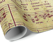 Elegant  blad Muzieknoten Love Song Cadeaupapier (Rol Hoek)