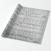 Elegant  blad Muzieknoten Love Song Cadeaupapier (Uitgerold)