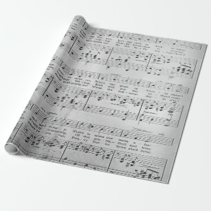 Elegant blad Muzieknoten Love Song Cadeaupapier