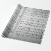 Elegant blad Muzieknoten Love Song Cadeaupapier (Uitgerold)
