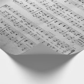 Elegant blad Muzieknoten Love Song Cadeaupapier (Hoek)