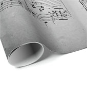 Elegant blad Muzieknoten Love Song Cadeaupapier (Rol Hoek)