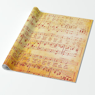 Elegant  blad Muzieknoten Love Song Cadeaupapier