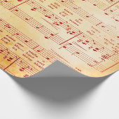 Elegant  blad Muzieknoten Love Song Cadeaupapier (Hoek)