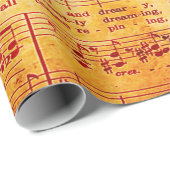 Elegant  blad Muzieknoten Love Song Cadeaupapier (Rol Hoek)