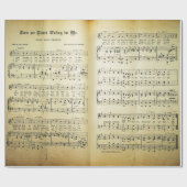 Elegant  blad Muzieknoten Love Song Cadeaupapier (Vlak)