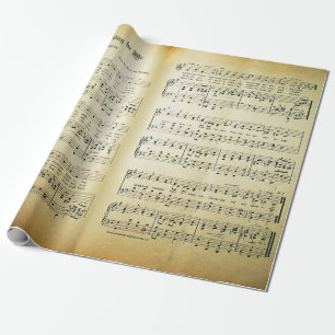 Elegant  blad Muzieknoten Love Song Cadeaupapier