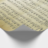 Elegant  blad Muzieknoten Love Song Cadeaupapier (Hoek)