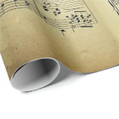 Elegant  blad Muzieknoten Love Song Cadeaupapier (Rol Hoek)