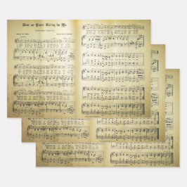 Elegant blad Muzieknoten Love Song Inpakpapier Vel