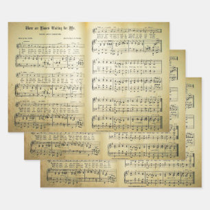 Elegant  blad Muzieknoten Love Song Inpakpapier Vel