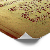 Elegant  blad Muzieknoten Love Song Poster (Hoek)