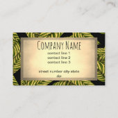 elegant blad natuur ontwerp groen op zwart visitekaartje (Achterkant)