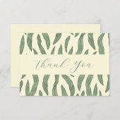 Elegant blad patroon plat dank u kaart (Voorkant / Achterkant)