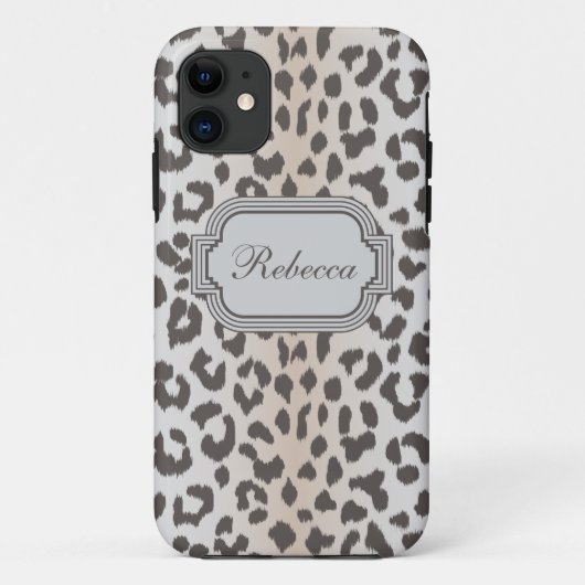 Elegant blad print met monogram Case-Mate iPhone case (Achterkant)