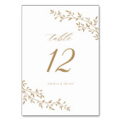 Elegant blad tak botanische gouden bruiloft kaart (Voorkant)