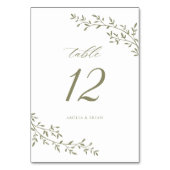 Elegant blad tak botanische salie groen bruiloft kaart (Achterkant)