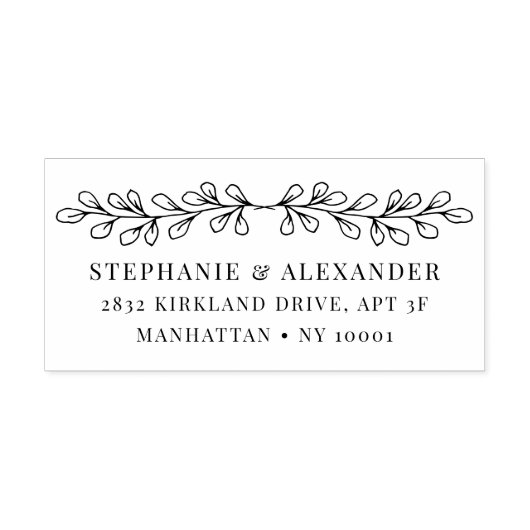 Elegant bladbotanisch  zelfinktende stempel (Design)