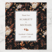 Elegant Bladeren Trouwen in de Herfst Wijn Etiket (Enkel label)