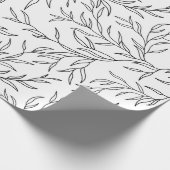 Elegant Bladeren zwart en wit Cadeaupapier (Hoek)